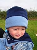 Cozyosko beanie and scarf set Navy/jackaranda star