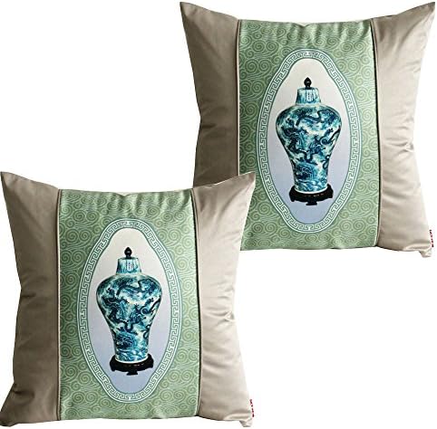 Yoovimin ®2pcs Throw Pillow Case Decorative Cushion Cover Pillowcase for Sofa China Style 18 "X18 "(Cna2)