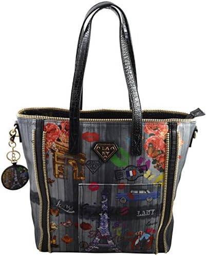 Paparazzo Collection By Lany Paris France Print Tote Hobo Bag-Vegan Leather