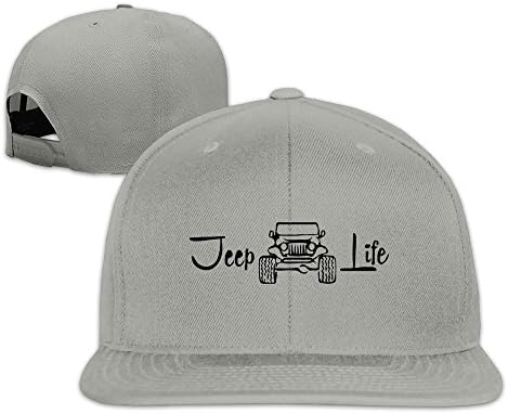 Men Women Funny Jeep Life 4x4 Off Road Snapback Flatbrim Ash Hat