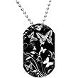BW Flight of the Butterfly Tattoo Dog Tag Necklace