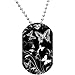 BW Flight of the Butterfly Tattoo Dog Tag Necklace