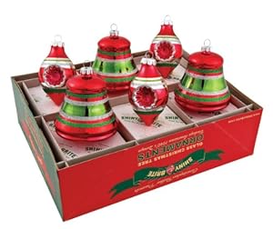 #!Cheap RADKO Shiny Brite Vintage Bells & Tulips Christmas Ornaments