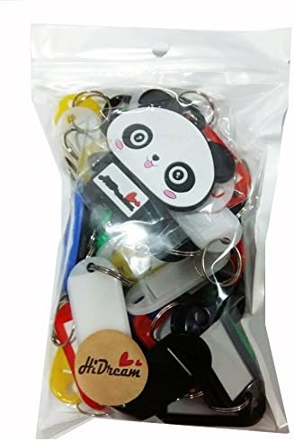 HIDREAM Key Tags with Label Window, Plastic, 2" x 7/8", Assorted Colors 50pcs