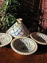 Medium patterned cooking tagine with 4 matching bowls
