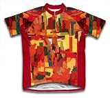 Orange Abstract Cycling Jersey for Women
