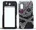 Pirate Girl with Black and Silver Skull Pink Heart Samsung T919 Behold Sparkling Premium Luxury Rhinestones Full Diamond Bling Snap on Cell Phone Case + Blister Retail Package