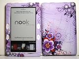 Purple Rose Flower Design Rubberized Snap on Hard Skin Shell Protector Cover Case for Barnes & Noble Barnes and Noble Nook Ebook Reader Wifi / 3g