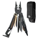 Leatherman L850132N Military Utility Tool MUT EOD Edelstahl schwarz (Kampfmittelräumdienst), inkl. Molle-Holster schwarz, Hammer und auswechselbarem Drahtschneider
