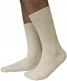Kurze Trachtensocken lederhosen Trachtenstrümpfe Zopfmuster Socken Natur