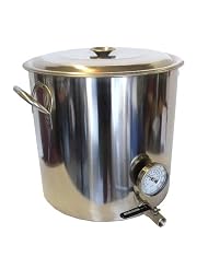 32 QT Stainless Steel Kettle with Valve & Thermometer by Home Brew Stuff