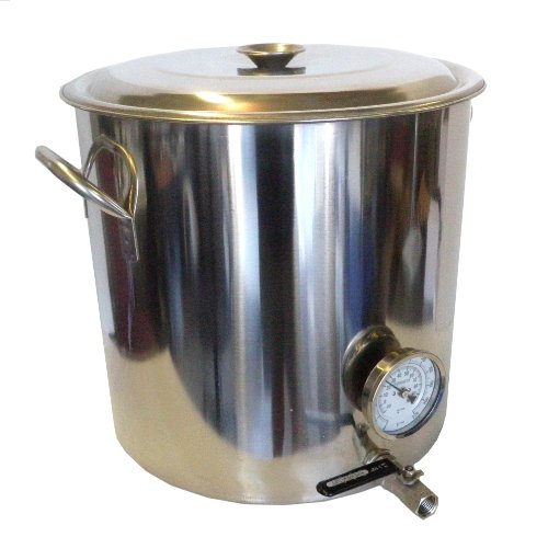 32 QT Stainless Steel Kettle with Valve  &  Thermometer