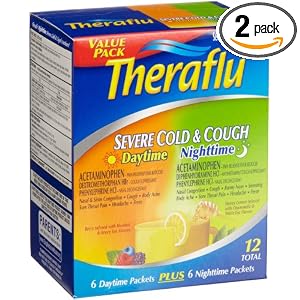 Theraflu Severe Cold & Cough (6-Daytime, 6-Nighttime), 12-Count Packets (Pack of 2)