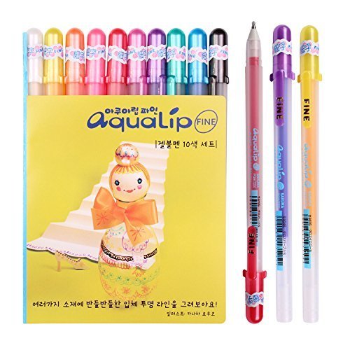 Sakura Pgb10c51 Aqualip 10-piece Gelly Roll Blister Card Gel Ink Pen Set, Fine Point 0.6mm, Assorted Colors Sakura Pgb10c51 Aqualip 10-piece Gelly Roll Blister Card Gel Ink Pen Set, Fine Point 0.6mm, Assorted Colors