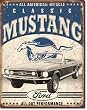 Classic Mustang Metal Tin Sign 12.5"w X 16"h