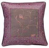 April Cornell Decadent Victorian 16-Inch Square Pillow, Vintage Night Purple