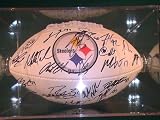 2011 Pittsburgh Steelers Team Signed Autographed Full Size Football Ward,wallace,roethlisberger Coa + Hologram w/ Football Case