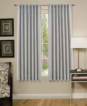 Chezmoi Collection Solid Color Ice Blue Thermal Insulated Back Tap Blackout Window Curtain Panels 108