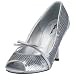 DEVA Women's PEEP TOE SEQUIN SHOE  SILVER SATIN  LE2305 8 UK Regular
