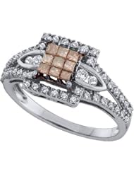 0.50CTW COGNAC DIAMOND LADIES INVISIBLE RING