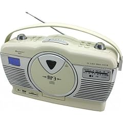 Soundmaster RCD1300B MW/UKW-Kofferradio mit Vertikal-CD-Spieler im Retro Design beige