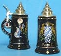 0.25 Liter Black Bavaria & Flags German Beer Stein