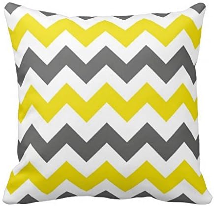 Grey And Sunshine Yellow Chevron Pillow Case