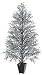 44" Potted Silver & Black Glittered Berry Christmas Tree