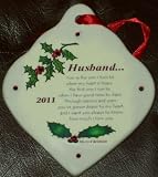 2011 Dated ' For My HUSBAND ' Christmas Ornament Swarovski Crystal Detail
