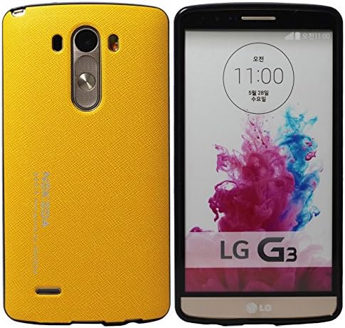 [Yellow] Nekeda PT Saffiano G3 PU Leather Pattern Jelly Case for LG G3