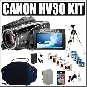 Canon VIXIA HV30 MiniDV HD High Definition Camcorder + Deluxe Accessory Kit by Canon