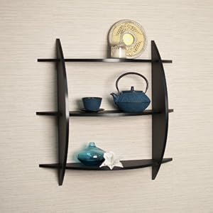 Three Tier Half Moon Shelf Unit in Black