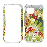 Premium - Samsung A897/ Mythic- Colorful Flowers Rubberized Design - Facepl ....