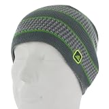 adidas Men's Drift Reversible Beanie Hat, Medium Lead/Platinum/Intense Green, One Size