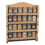 Romney Pine 24 Bottle Spice Rack Complete with 24 Bottles of Spices