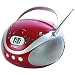 COBY CXCD241 RED BOOMBOX CD RADIO