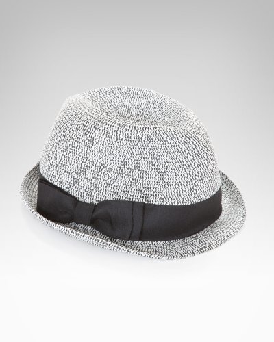 bebe Chevron Straw Fedora