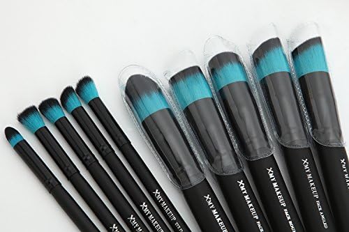 XMY Makeup Makeup Brush Set Cosmetics Foundation Blending Blush Eyeliner Face Powder Brush Kabuki Blue Hair (Black)