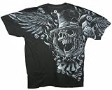 Aces Gambling Skull T-Shirt by Liquid Blue 100% Cotton Teens & Adults Shirt