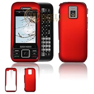 New Red Rubberized Phone Cover for Kyocera G2GO M2000 Protector Case
