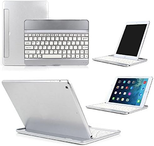 MyBDJ Silver Aluminum Bluetooth Stand Keyboard Case Dock For New Apple iPad Air 5