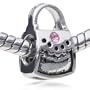 Pugster Pink Crystal Handbag Bead Charm Fits Pandora Charms Bracelet
