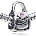 Pugster Pink Crystal Handbag Bead Charm Fits Pandora Charms Bracelet