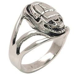 Egyptian Scarab - Sterling Silver Ring