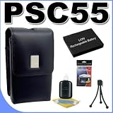 Canon PSC-55 Deluxe Leather Compact Case f/ Canon SD750 SD780 SD960 SD1100 SD1400 BigVALUEInc Accessory Saver NB4L Battery Bundle