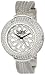 Burgi Flower Applique Dial On Genuine Crystals Display Women's Watch - Unique Design Stainless Steel Mesh Bracelet - BUR051