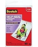 Scotch Self-Sealing Laminating Pouches, Glossy Finish, 4 3/8 x 6 3/8 Inches, 5 Pouches (PL900G)