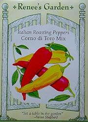 Italian Roasting Pepper Seeds Corno Di Toro 25 Seeds