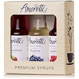 Amoretti Premium Berry Syrups 50ml 3 Pack (Wild Strawberry, Blueberry, Raspberry)