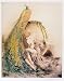 Louis Icart LADY w/Peacock Etching Fine Art Print Poster